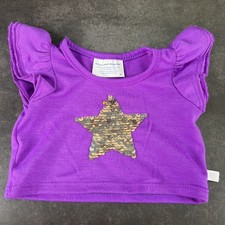 Build-A-Bear Clothes Purple Shirt With Sequin Star Girl