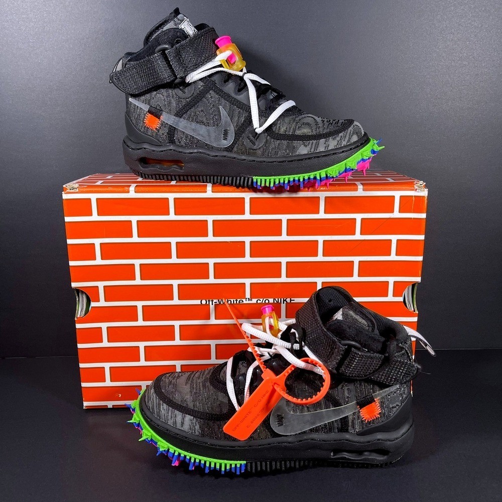 Size 9 - Nike Air Force 1 Mid x Off-White Black 2022 DO6290-001 Nike x Off-White Air Force 1 Mid SP Black Shoes (DO6290-001  main image 3
