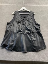 Torrid Faux Leather Peplum Top Womens 3 Black...