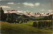 Sanborn Colortone Postcard Longs Peak Rocky Mountain National Park Estes Park CO