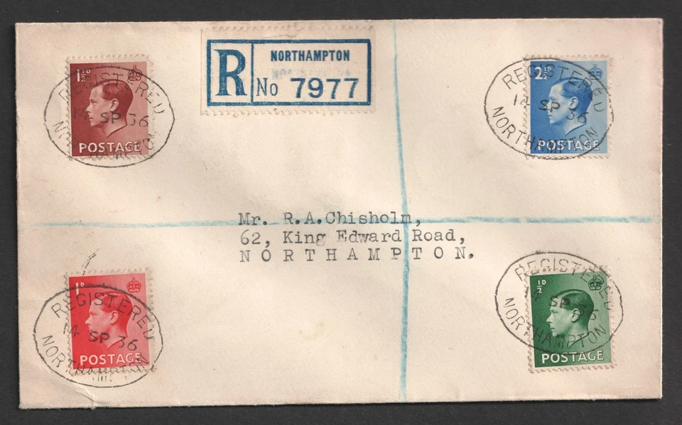 1936 KEVIII FDC. Full Set with 1d Issued on 14 Sept. Northampton First Day Cover - Image 2 of 3