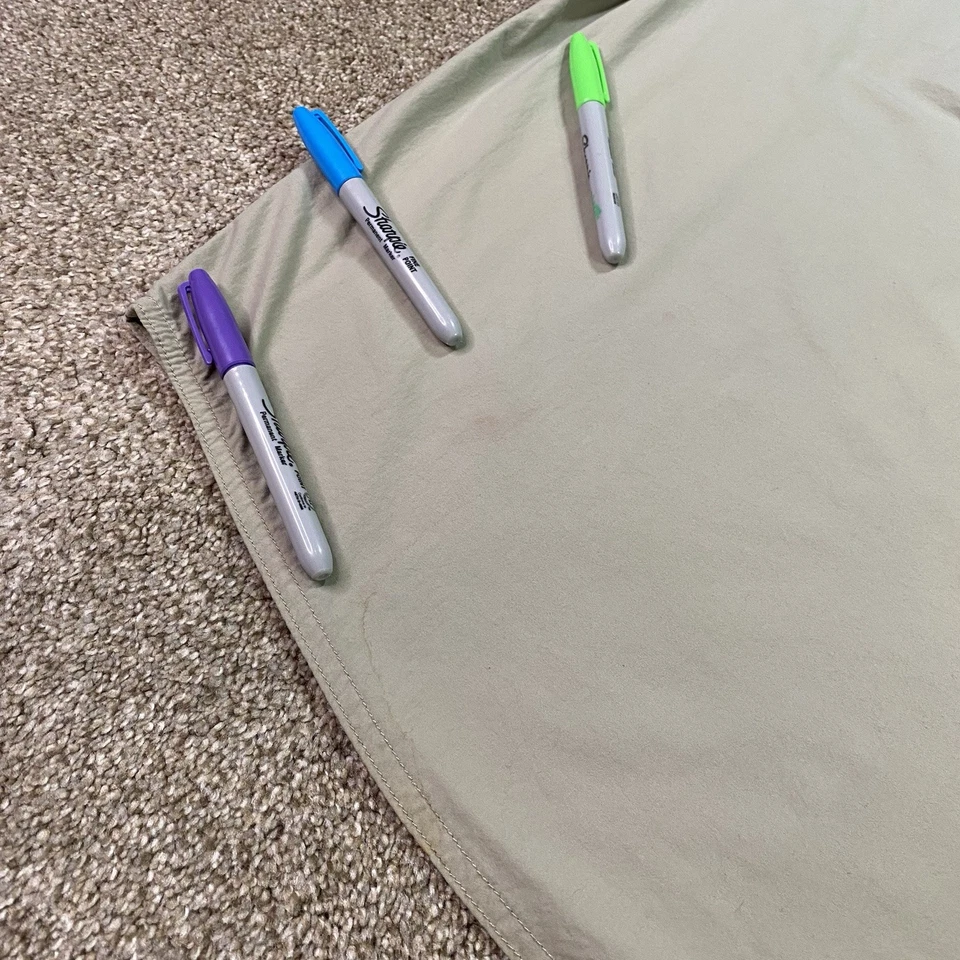 Santa Cruz Skateboard Shirt Men L Beige Collared Button Flap Pockets Streetwear - Image 3 of 4