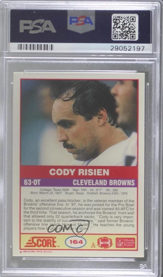 1989 Score Cody Risien #164 PSA 9 MINT - Image 2 of 2