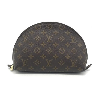 LOUIS VUITTON Pouch Monogram Pochette in Brown Leather Women's Accessory Case