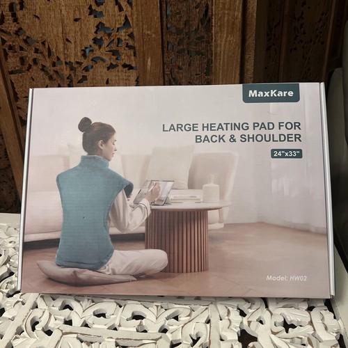 MaxKare Large Heating Pad for Back and Shoulders 24x33 Green Wearable Vest NEW - Afbeelding 2 van 8