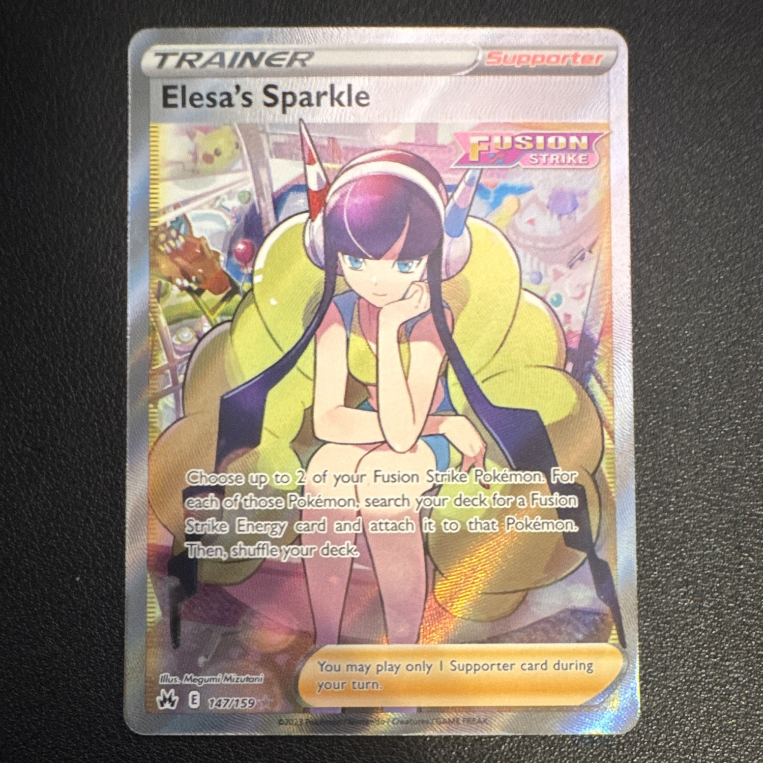 Pokemon Elesa's Sparkle 147/159 Ultra Rare Fusion Strike Full Art Holo