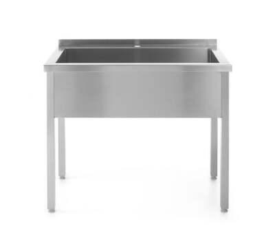 Einzelspültisch - geschweißt, HENDI, Profi Line, 800x600x(H)850mm