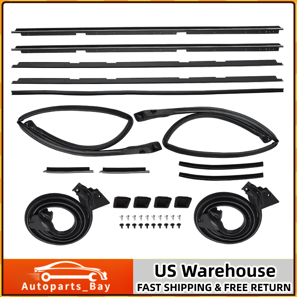 17pcs Door Tailgate Weatherstripping Seal Kit For 1978-1987 Chevrolet El Camino