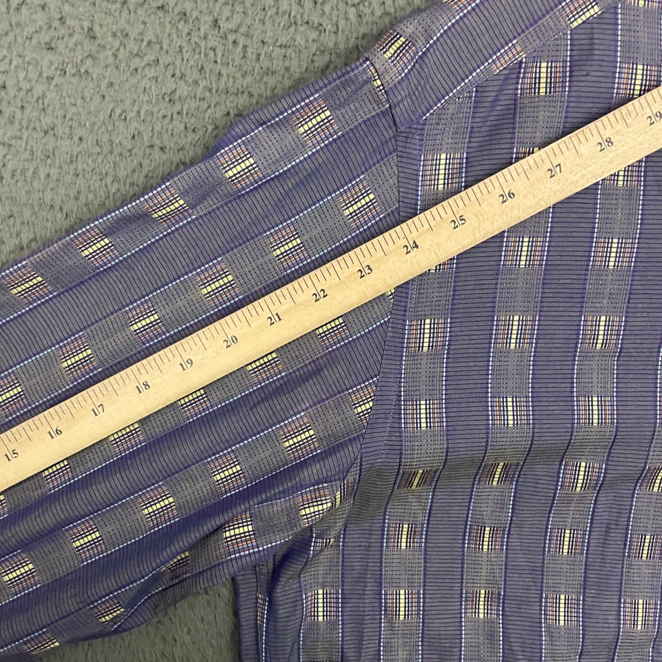 Camisa Jhane Barnes Para Hombres Mediana Púrpura Arte Abstracto Abotonada Manga Larga Informal Foto 4 de 4