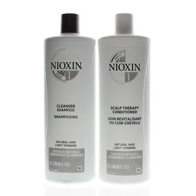 Nioxin System 1 Cleanser + Scalp Therapy, Fine Hair Liter Set