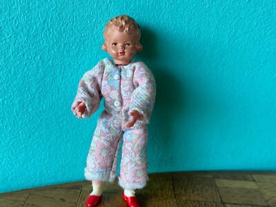 Mädchen Caco 70er Biegepuppe Puppenhaus Puppenstube 1:12 dollhouse  doll