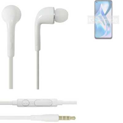 Earphones für OnePlus Ace Racing Edition in ear headset stereo Ohrstecker weiß