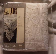 Home Trends Athena Oblong 60  X 102  Lace Tablecloth, Off White, New