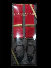 Men's Buckingham Suspenders Red FULLY ADJUSTABLE ONE SIZE FITS ALL