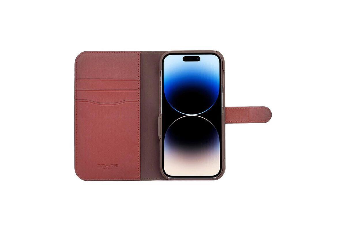 COACH iPhone 14 Pro Folio Wallet Case / Cover- Signature C COACH iPhone 14 Pro Folio Wallet Case / Cover- Signature C