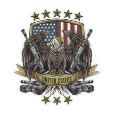 United States Eagle for Veterans Day Memorial Day Bumper Sticker Decal 5"