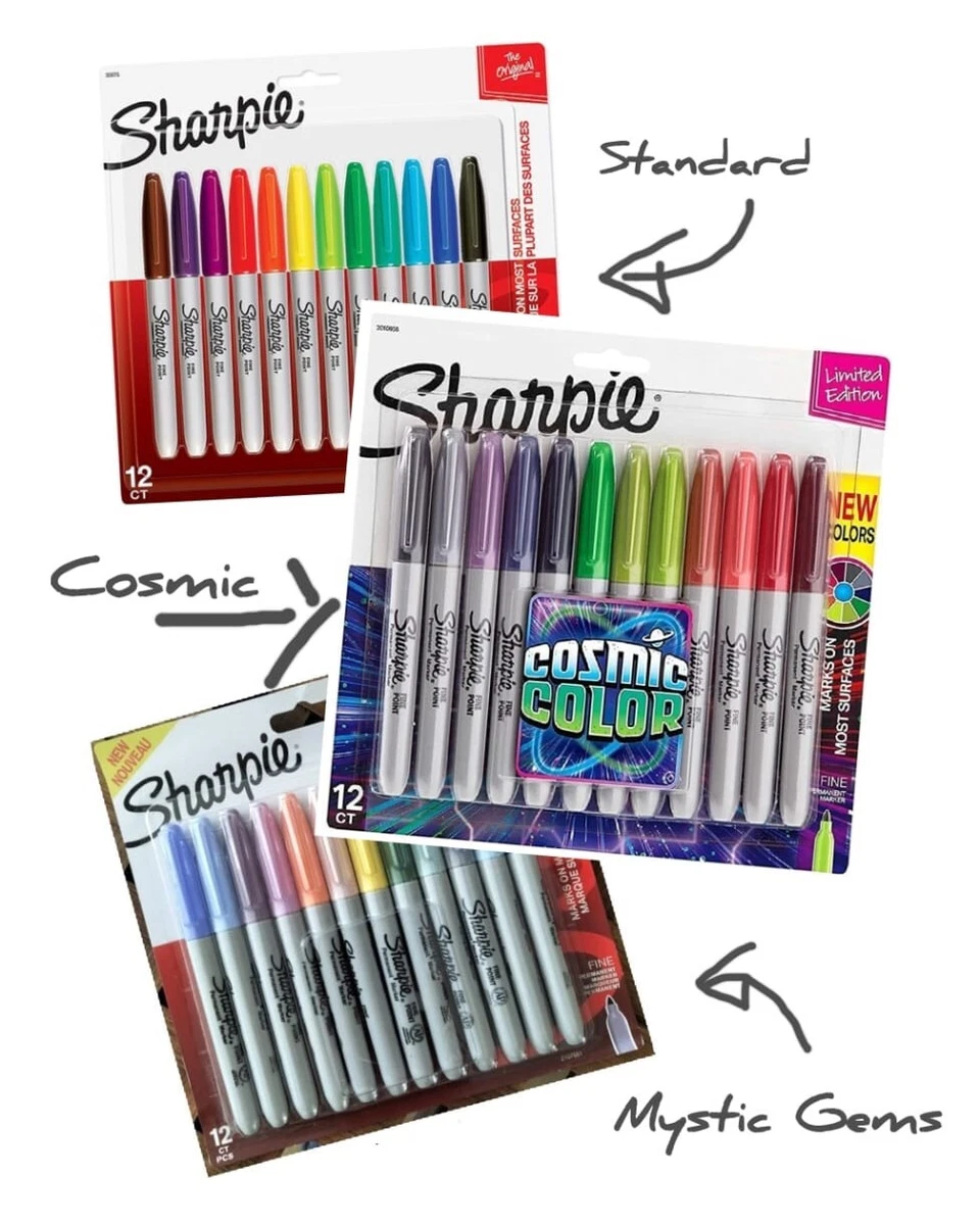 Sharpie Fine Point Permanent Markers - Mystic Gem Colors, Set of