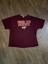 Virginia Tech Hokies VT Shirt Size 2XL XXL Maroon College Sports University VA