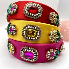 Designer Crystal Rhinestone Wide Unique Fancy Baroque Headband Hair Accessories