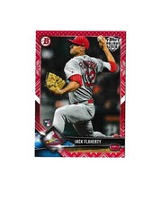 2018 Bowman Holiday Red Sweater Parallel Jack Flaherty RC Rookie Card # 1/10