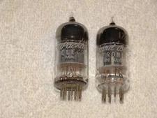 2 x 12AT7(E) Sylvania Tubes *Grey Plates D*3-Mica*Strong Matched Pair*1950