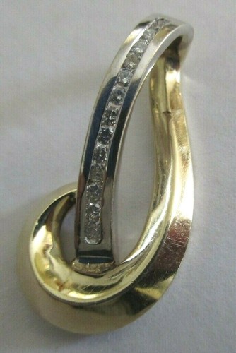 14K Gold Diamond Slider Pendant Diamond=1/2 Carat F-VS2 5.60 Grams - Picture 5 of 8