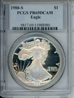 1988-S American Silver Eagle ASE PCGS PF69 PR69 PROOF PR-69 DCAM Older Holder !!