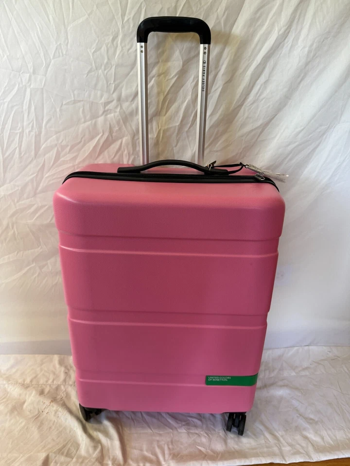 New Delsey United Colors of Benetton Pink Hardcase Luggage Spinner 23" - Image 2 of 4