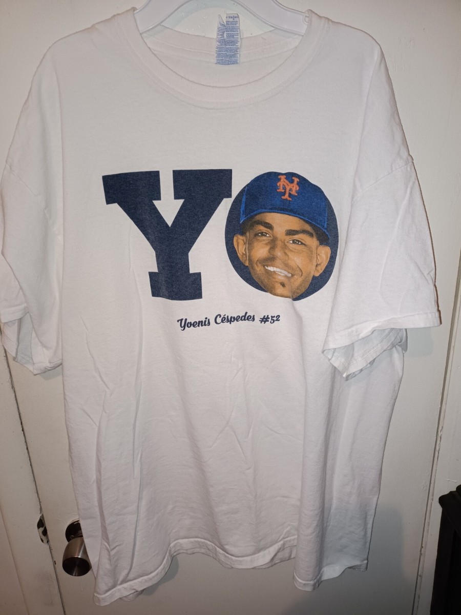 Yoenis Cespedes #52 T-Shirt Size XL White Gildan 100% Cotton United Health Care