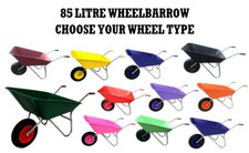 85 LITRE WHEELBARROW HORSE STABLE CLEANING HAY EQUESTRIAN GARDEN - CHOOSE WHEEL