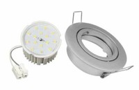 Led Flacher Flat Einbaustrahler Spot Silber Matt Rund+Flat Led 5W Warmweiss 230V