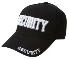 Black Security Text Style Hat