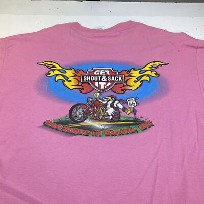 SHOUT & SACK Vinita OKLAHOMA convenience store TEE T SHIRT Mens L