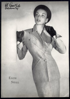 EDITH SMALL Women's Suit Fashion Ad Page 1947 AL ROSENTHAL Oklahoma City