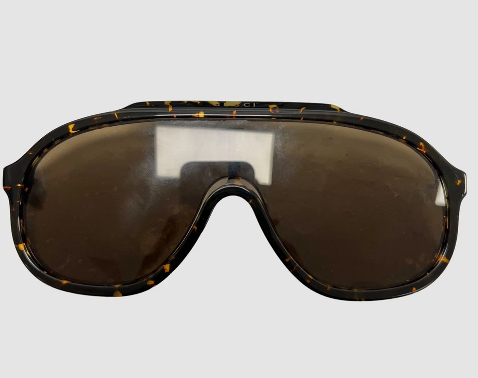 $495 Auténtico Gucci GG1038S 002 Para hombres Marrón Escudo Gafas de sol Marco de lente 55-14