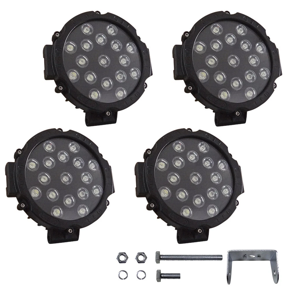 7 51W LED Fog Light Spot Lights Flood Driving Lamp Offroad Car Van Truck SUV