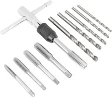 T-Handle Tap Wrench Kit with 5Pcs M3 M4 M5 M6 M8 Machine Thread Taps Set