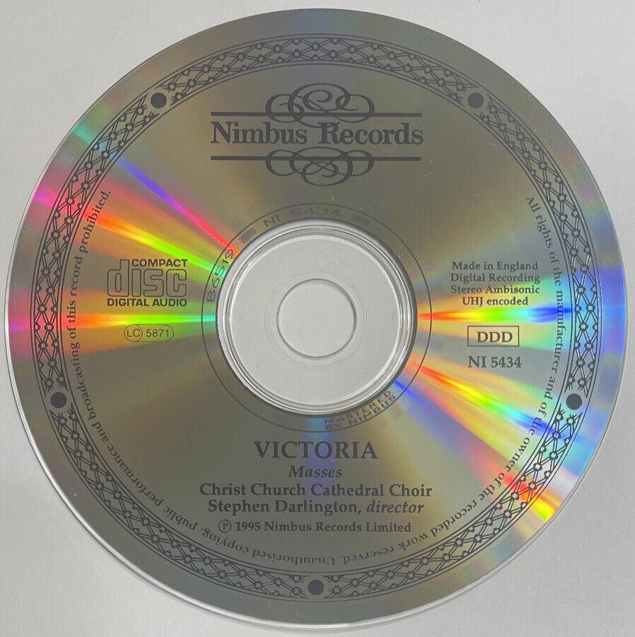 Victoria Masses 1995 Nimbus CD (NI 5434)   Disc Only.  MZ