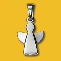Baby Taufe Kinder Schutz Engel Offene FlüGel AnhäNger Mit Kette Echt Silber 925