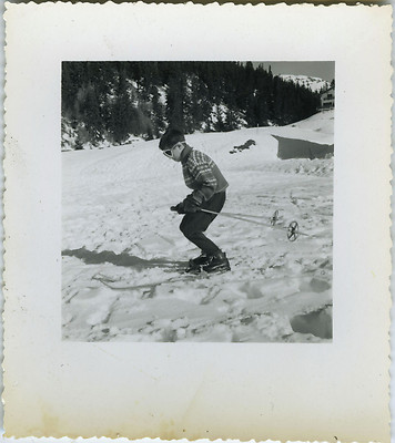 ALTES FOTO - VINTAGE SNAPSHOT - SPORT SKI LUSTIGES PROFIL - SKIING FUNNY