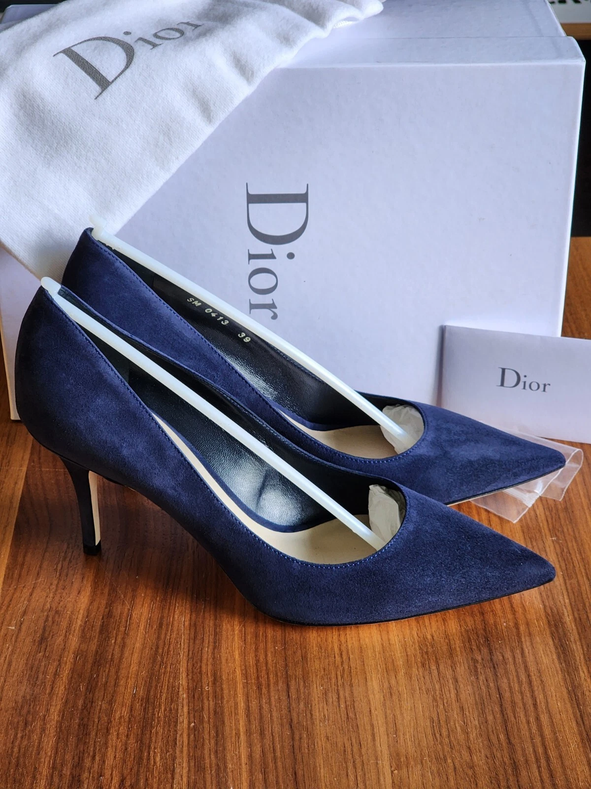 Escarpins femme DIOR neufs 100% authentiques talons daim bleu 9,5 39,5