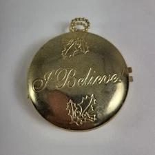 Roman Inc 2.5 In Locket 2000 Nativity Scene Inside Isaiah 7-14 Gold 