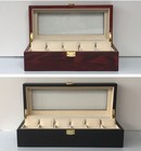 Christmas Gift Wooden Watch Box Case Display Jewellery Red Black White Glass Top
