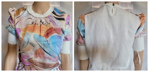 Ted Baker Damen Arveli Kunstdruck Kurzarm gewebte Vorderseite EU 1 US 4 195 $ neu mit Etikett - Bild 8 von 11