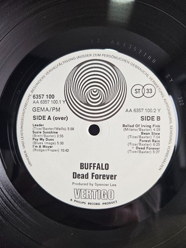 BUFFALO - Dead Forever LP DE 1972 Mint- TOP Condition Vertigo Swirl Lamin. Cover - Picture 10 of 14