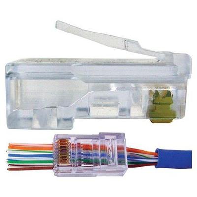 100 Pcs CAT5e RJ45 Pass Through 8P8C Network Modular Plug Connector End Plugs