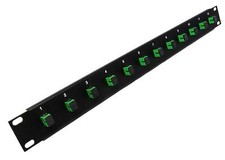 12 Port SC Fiber Patch Panel APC Singlemode Green Couplers  Loaded 1u 19"