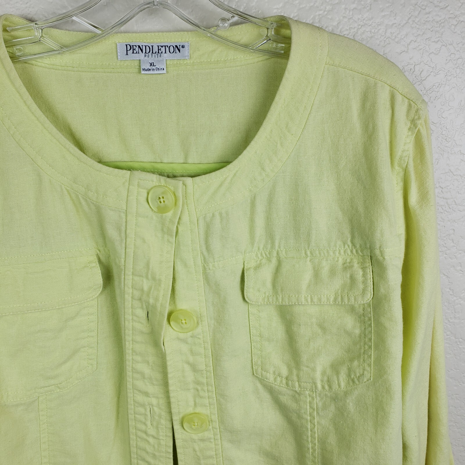 Pendleton Linen/Rayon Lightweight Jacket Lemon Ye… - image 3