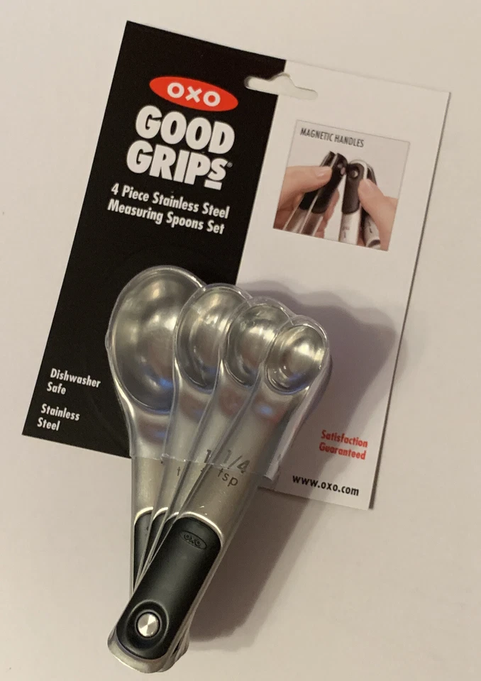 OXO Good Grips 4 Pc Stainless Steel Measuring Spoon Set Magnetic Handles New Tg  - Image 3 of 4