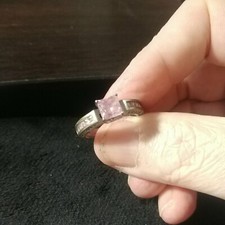 Vintage Sterling Silver Cocktail Ring-pink Champaign Stones-marked S925-size 7.5